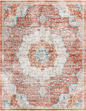 Red 7' 10 x 10' 2 Newport Rectangle Area Rug 100% Polypropylene Traditional Distressed Classic Contemporary Carpet for Home Decor for Sale at Rug Engine