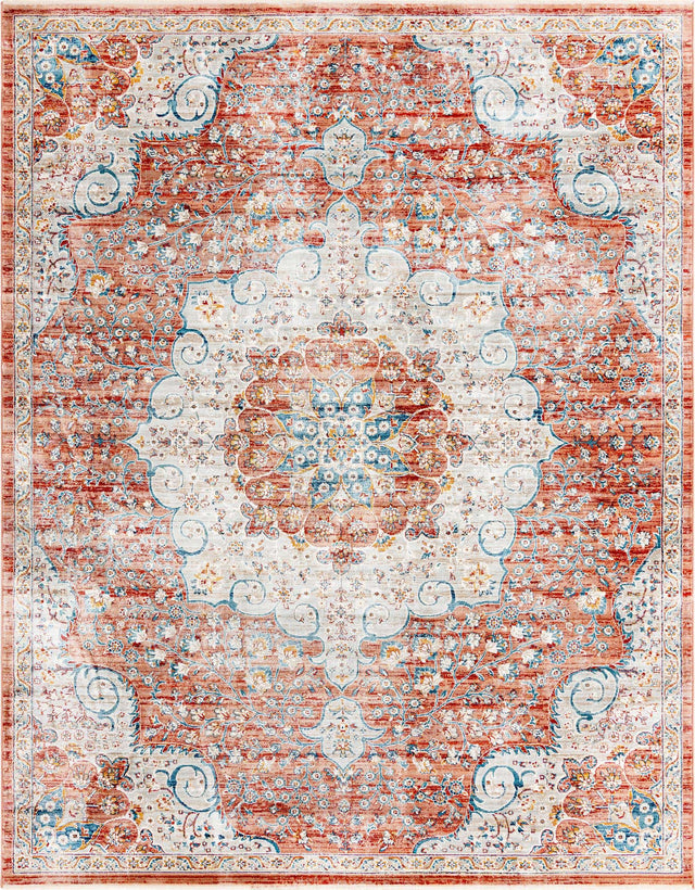 Red 7' 10 x 10' 2 Newport Rectangle Area Rug 100% Polypropylene Traditional Distressed Classic Contemporary Carpet for Home Decor for Sale at Rug Engine
