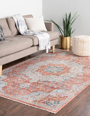 Red 5' 3 x 8' Newport Rectangle Area Rug 100% Polypropylene Traditional Distressed Classic Contemporary Carpet for Home Decor for Sale at Rug Engine