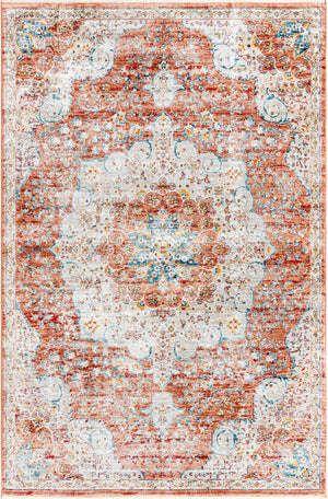 Red 5' 3 x 8' Newport Rectangle Area Rug 100% Polypropylene Traditional Distressed Classic Contemporary Carpet for Home Decor for Sale at Rug Engine
