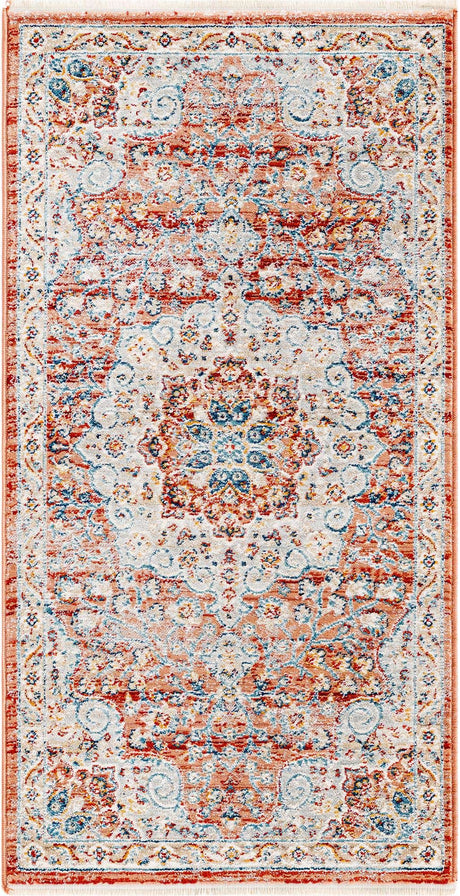 Red 2' x 3' 11 Newport Runner Area Rug 100% Polypropylene Traditional Distressed Classic Contemporary Carpet for Home Decor for Sale at Rug Engine