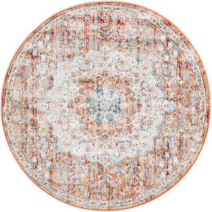 Red 3' 11 x 3' 11 Newport Round Area Rug 100% Polypropylene Traditional Distressed Classic Contemporary Carpet for Home Decor for Sale at Rug Engine