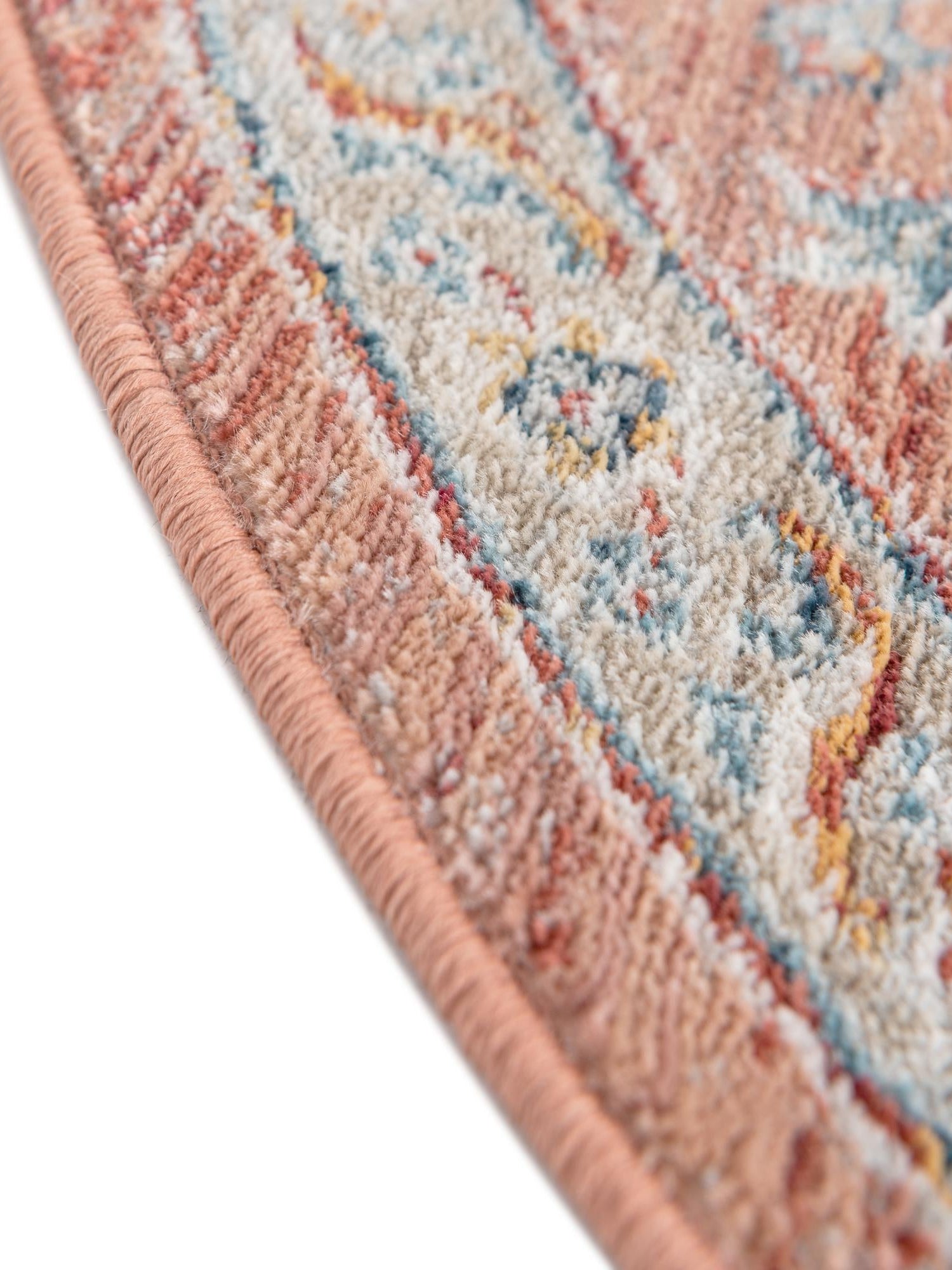 Red 5' 3 x 5' 3 Newport Round Area Rug 100% Polypropylene Traditional Distressed Classic Contemporary Carpet for Home Decor for Sale at Rug Engine