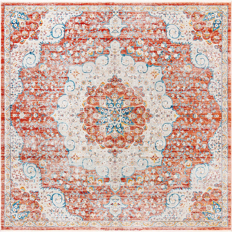 Red 10' 2 x 10' 2 Newport Square Area Rug 100% Polypropylene Traditional Distressed Classic Contemporary Carpet for Home Decor for Sale at Rug Engine