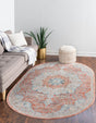 Red 5' 3 x 8' Newport Oval Area Rug 100% Polypropylene Traditional Distressed Classic Contemporary Carpet for Home Decor for Sale at Rug Engine