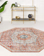 Red 4' x 4' Newport Octagon Area Rug 100% Polypropylene Traditional Distressed Classic Contemporary Carpet for Home Decor for Sale at Rug Engine