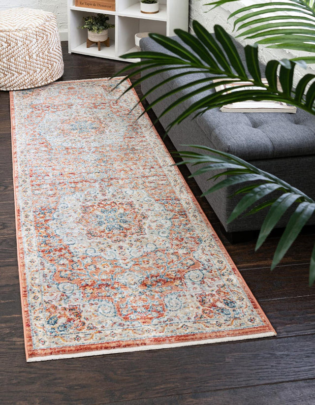 Red 2' 7 x 10' 2 Newport Runner Area Rug 100% Polypropylene Traditional Distressed Classic Contemporary Carpet for Home Decor for Sale at Rug Engine