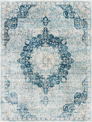 Navy Blue 9' x 12' Newport Rectangle Area Rug 100% Polypropylene Traditional Distressed Classic Contemporary Carpet for Home Decor for Sale at Rug Engine