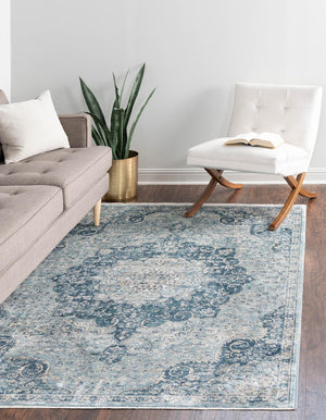 Navy Blue 5' 3 x 8' Newport Rectangle Area Rug 100% Polypropylene Traditional Distressed Classic Contemporary Carpet for Home Decor for Sale at Rug Engine