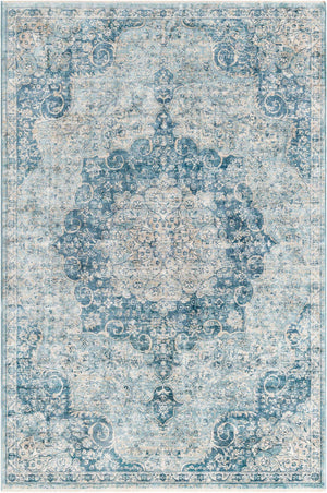 Navy Blue 5' 3 x 8' Newport Rectangle Area Rug 100% Polypropylene Traditional Distressed Classic Contemporary Carpet for Home Decor for Sale at Rug Engine