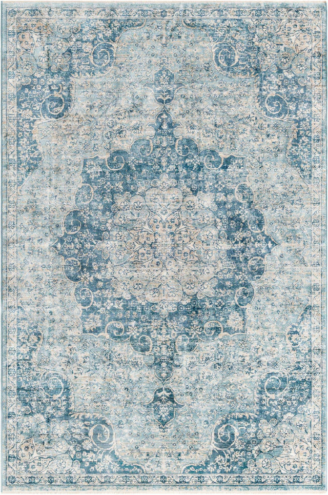 Navy Blue 5' 3 x 8' Newport Rectangle Area Rug 100% Polypropylene Traditional Distressed Classic Contemporary Carpet for Home Decor for Sale at Rug Engine