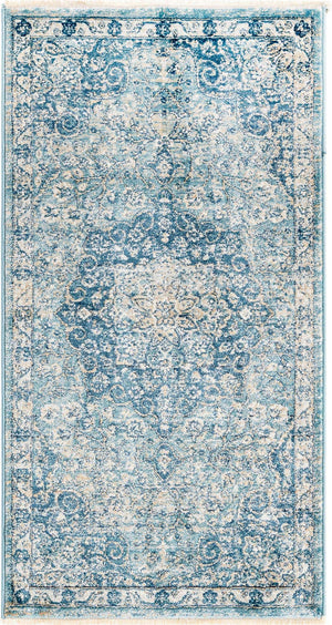Navy Blue 2' x 3' 11 Newport Runner Area Rug 100% Polypropylene Traditional Distressed Classic Contemporary Carpet for Home Decor for Sale at Rug Engine