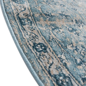Navy Blue 10' 2 x 10' 2 Newport Round Area Rug 100% Polypropylene Traditional Distressed Classic Contemporary Carpet for Home Decor for Sale at Rug Engine