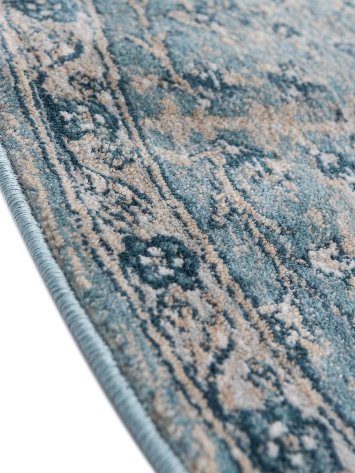 Navy Blue 5' 3 x 5' 3 Newport Round Area Rug 100% Polypropylene Traditional Distressed Classic Contemporary Carpet for Home Decor for Sale at Rug Engine