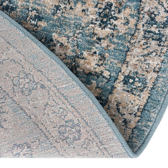 Navy Blue 10' 2 x 10' 2 Newport Round Area Rug 100% Polypropylene Traditional Distressed Classic Contemporary Carpet for Home Decor for Sale at Rug Engine