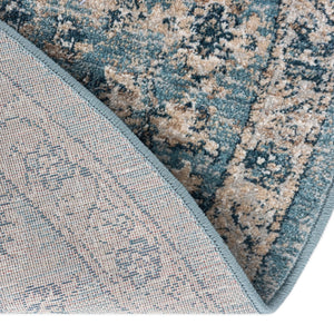 Navy Blue 5' 3 x 5' 3 Newport Round Area Rug 100% Polypropylene Traditional Distressed Classic Contemporary Carpet for Home Decor for Sale at Rug Engine