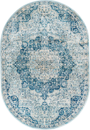 Navy Blue 4' x 5' 11 Newport Oval Area Rug 100% Polypropylene Traditional Distressed Classic Contemporary Carpet for Home Decor for Sale at Rug Engine