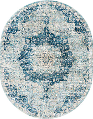 Navy Blue 7' 10 x 10' 2 Newport Oval Area Rug 100% Polypropylene Traditional Distressed Classic Contemporary Carpet for Home Decor for Sale at Rug Engine