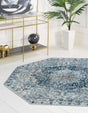 Navy Blue 4' x 4' Newport Octagon Area Rug 100% Polypropylene Traditional Distressed Classic Contemporary Carpet for Home Decor for Sale at Rug Engine