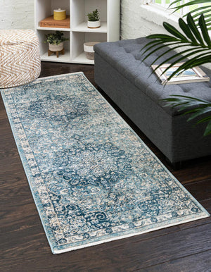 Navy Blue 2' x 5' 11 Newport Runner Area Rug 100% Polypropylene Traditional Distressed Classic Contemporary Carpet for Home Decor for Sale at Rug Engine
