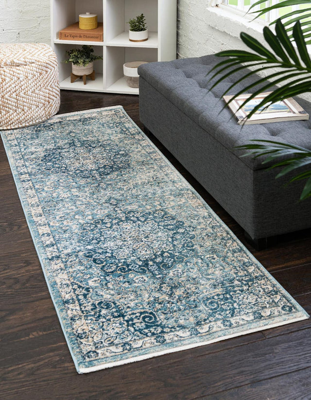 Navy Blue 2' x 8' Newport Runner Area Rug 100% Polypropylene Traditional Distressed Classic Contemporary Carpet for Home Decor for Sale at Rug Engine