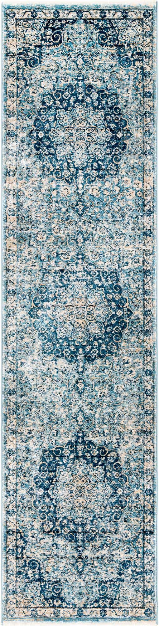 Navy Blue 2' x 8' Newport Runner Area Rug 100% Polypropylene Traditional Distressed Classic Contemporary Carpet for Home Decor for Sale at Rug Engine