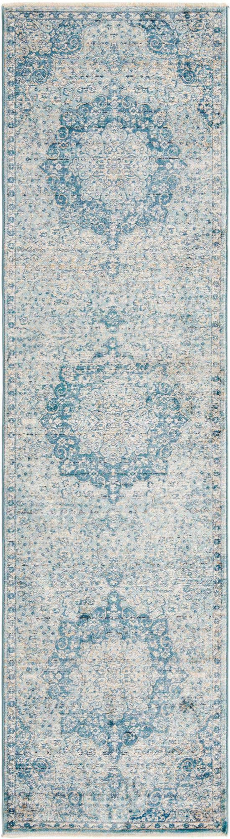 Navy Blue 2' 7 x 10' 2 Newport Runner Area Rug 100% Polypropylene Traditional Distressed Classic Contemporary Carpet for Home Decor for Sale at Rug Engine
