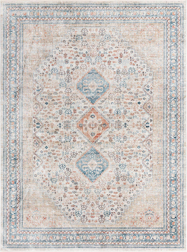 Multicolor 9' x 12' Newport Rectangle Area Rug 100% Polypropylene Traditional Distressed Classic Contemporary Carpet for Home Decor for Sale at Rug Engine