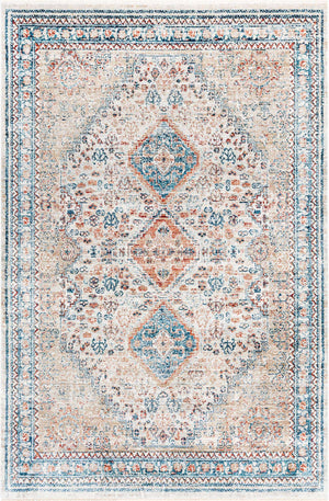 Multicolor 5' 3 x 8' Newport Rectangle Area Rug 100% Polypropylene Traditional Distressed Classic Contemporary Carpet for Home Decor for Sale at Rug Engine