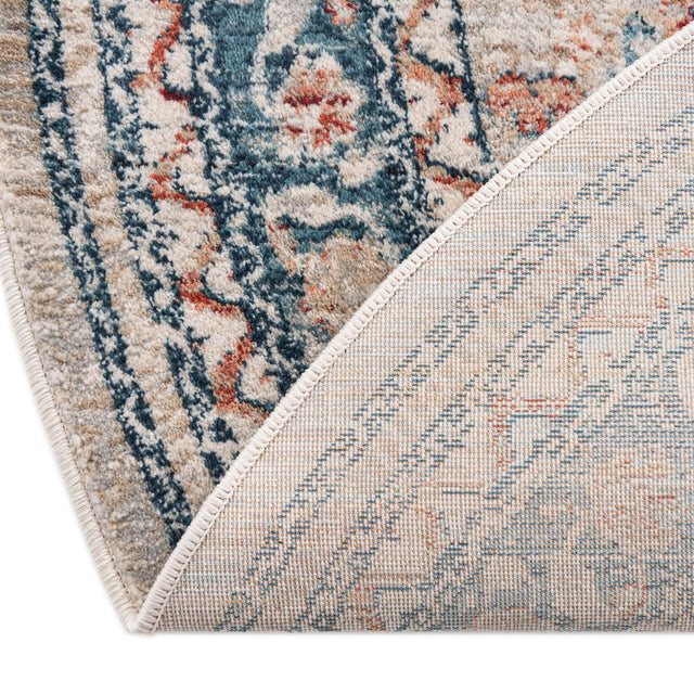Multicolor 5' 3 x 5' 3 Newport Round Area Rug 100% Polypropylene Traditional Distressed Classic Contemporary Carpet for Home Decor for Sale at Rug Engine