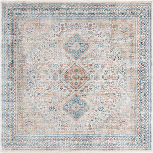 Multicolor 8' x 8' Newport Square Area Rug 100% Polypropylene Traditional Distressed Classic Contemporary Carpet for Home Decor for Sale at Rug Engine
