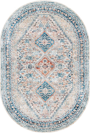 Multicolor 4' x 5' 11 Newport Oval Area Rug 100% Polypropylene Traditional Distressed Classic Contemporary Carpet for Home Decor for Sale at Rug Engine