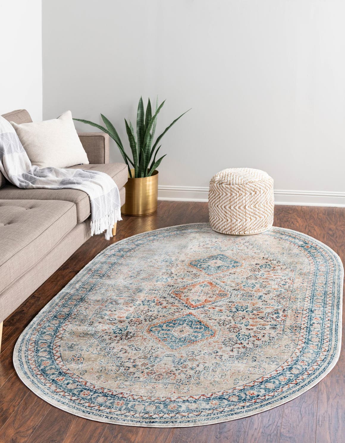 Multicolor 4' x 5' 11 Newport Oval Area Rug 100% Polypropylene Traditional Distressed Classic Contemporary Carpet for Home Decor for Sale at Rug Engine