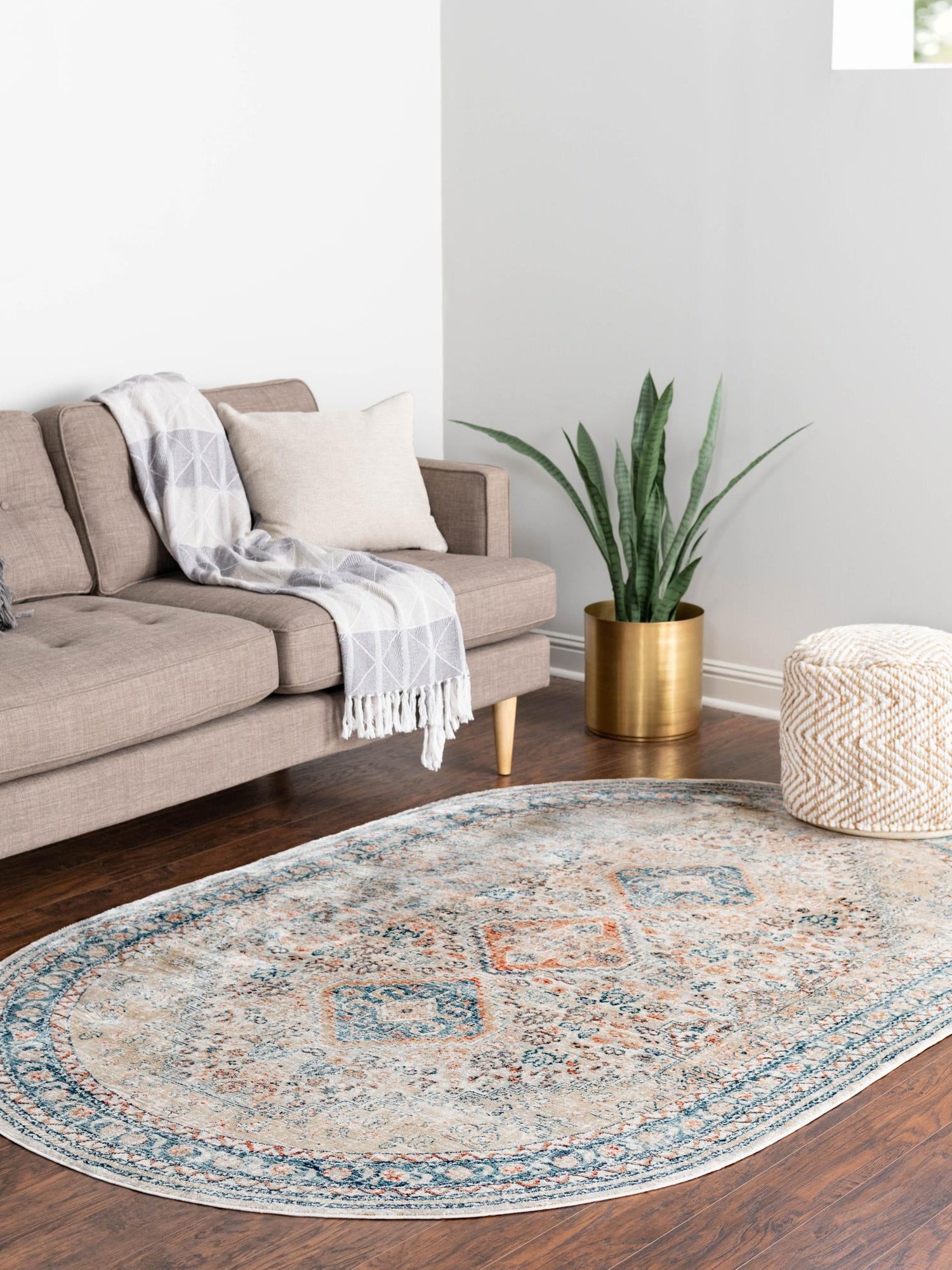 Multicolor 4' x 5' 11 Newport Oval Area Rug 100% Polypropylene Traditional Distressed Classic Contemporary Carpet for Home Decor for Sale at Rug Engine