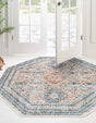 Multicolor 4' x 4' Newport Octagon Area Rug 100% Polypropylene Traditional Distressed Classic Contemporary Carpet for Home Decor for Sale at Rug Engine