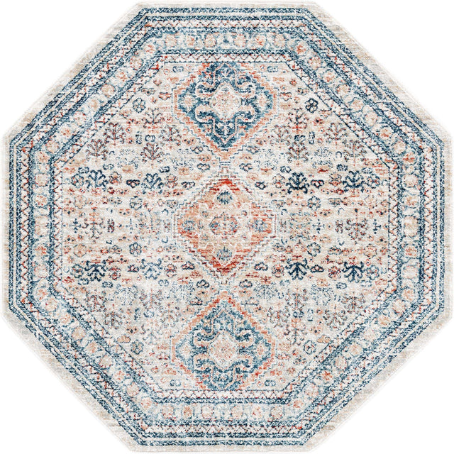 Multicolor 4' x 4' Newport Octagon Area Rug 100% Polypropylene Traditional Distressed Classic Contemporary Carpet for Home Decor for Sale at Rug Engine