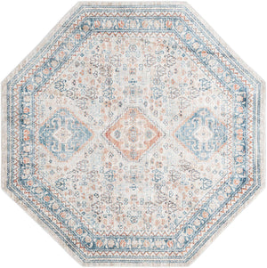 Multicolor 7' x 7' Newport Octagon Area Rug 100% Polypropylene Traditional Distressed Classic Contemporary Carpet for Home Decor for Sale at Rug Engine