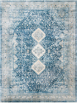 Navy Blue 9' x 12' Newport Rectangle Area Rug 100% Polypropylene Traditional Distressed Classic Contemporary Carpet for Home Decor for Sale at Rug Engine