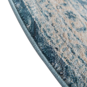 Navy Blue 5' 3 x 5' 3 Newport Round Area Rug 100% Polypropylene Traditional Distressed Classic Contemporary Carpet for Home Decor for Sale at Rug Engine