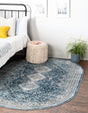 Navy Blue 4' x 5' 11 Newport Oval Area Rug 100% Polypropylene Traditional Distressed Classic Contemporary Carpet for Home Decor for Sale at Rug Engine