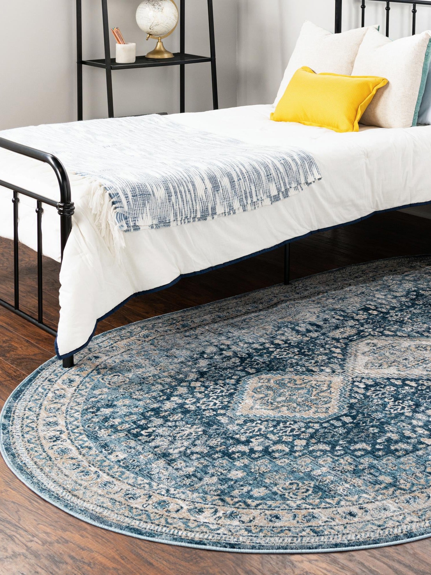 Navy Blue 4' x 5' 11 Newport Oval Area Rug 100% Polypropylene Traditional Distressed Classic Contemporary Carpet for Home Decor for Sale at Rug Engine