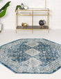 Navy Blue 4' x 4' Newport Octagon Area Rug 100% Polypropylene Traditional Distressed Classic Contemporary Carpet for Home Decor for Sale at Rug Engine