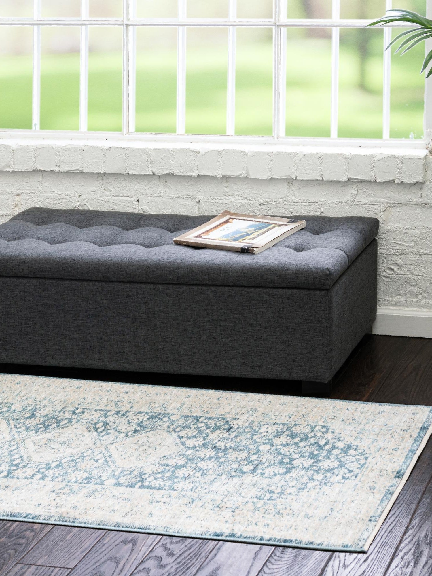 Navy Blue 2' 7 x 10' 2 Newport Runner Area Rug 100% Polypropylene Traditional Distressed Classic Contemporary Carpet for Home Decor for Sale at Rug Engine