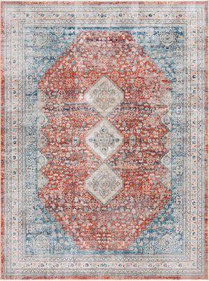 Red 9' x 12' Newport Rectangle Area Rug 100% Polypropylene Traditional Distressed Classic Contemporary Carpet for Home Decor for Sale at Rug Engine