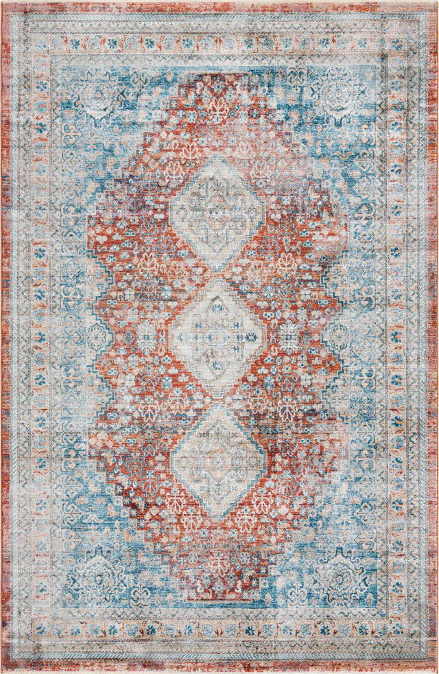 Red 6' x 9' 2 Newport Rectangle Area Rug 100% Polypropylene Traditional Distressed Classic Contemporary Carpet for Home Decor for Sale at Rug Engine
