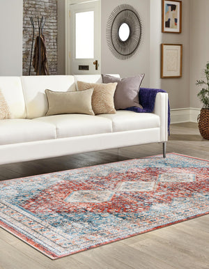 Red 7' 10 x 10' 2 Newport Rectangle Area Rug 100% Polypropylene Traditional Distressed Classic Contemporary Carpet for Home Decor for Sale at Rug Engine