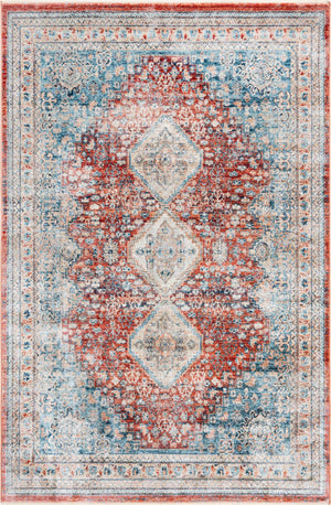 Red 5' 3 x 8' Newport Rectangle Area Rug 100% Polypropylene Traditional Distressed Classic Contemporary Carpet for Home Decor for Sale at Rug Engine
