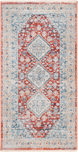 Red 2' x 3' 11 Newport Runner Area Rug 100% Polypropylene Traditional Distressed Classic Contemporary Carpet for Home Decor for Sale at Rug Engine