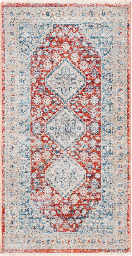 Red 2' x 3' 11 Newport Runner Area Rug 100% Polypropylene Traditional Distressed Classic Contemporary Carpet for Home Decor for Sale at Rug Engine
