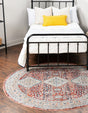 Red 3' 11 x 3' 11 Newport Round Area Rug 100% Polypropylene Traditional Distressed Classic Contemporary Carpet for Home Decor for Sale at Rug Engine